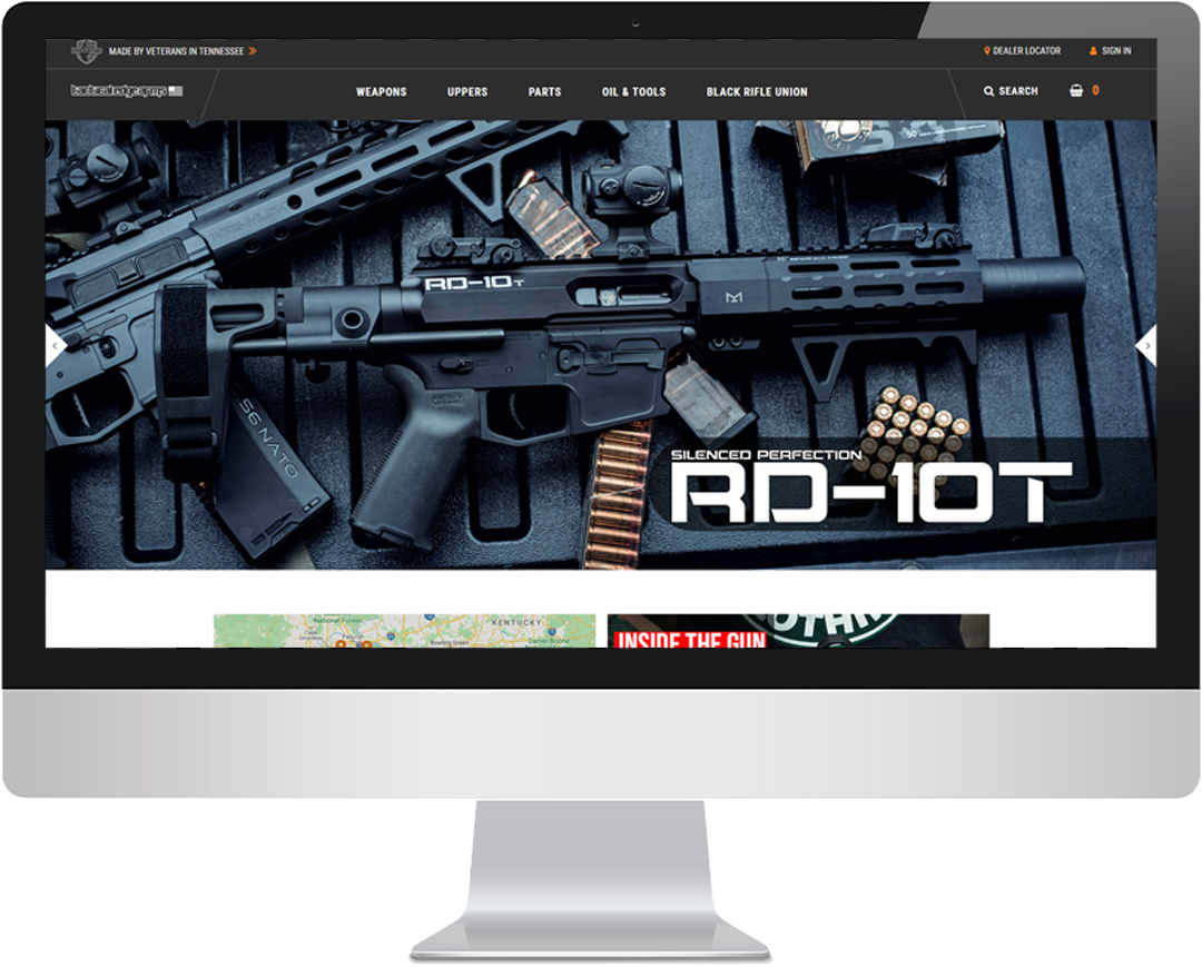 Monitor displaying Tactical-Edgearms.com