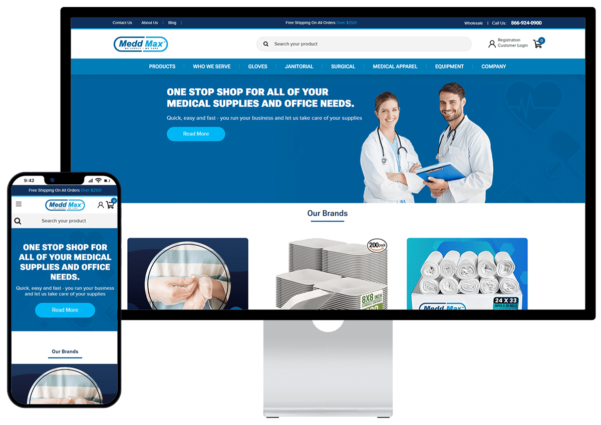 medical industry web development and design