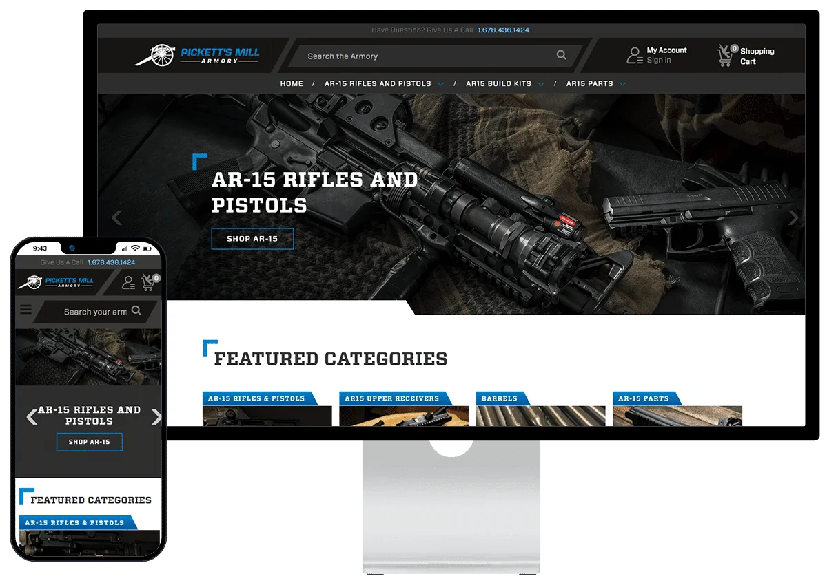 Firearms industry web design