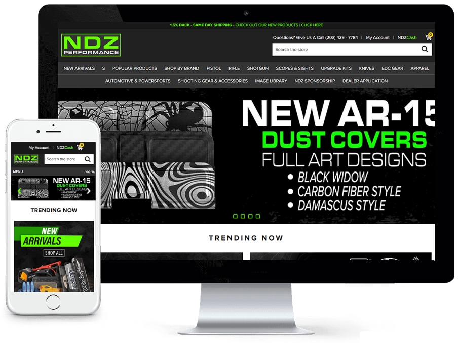 NDZ Performance firearms industry web design