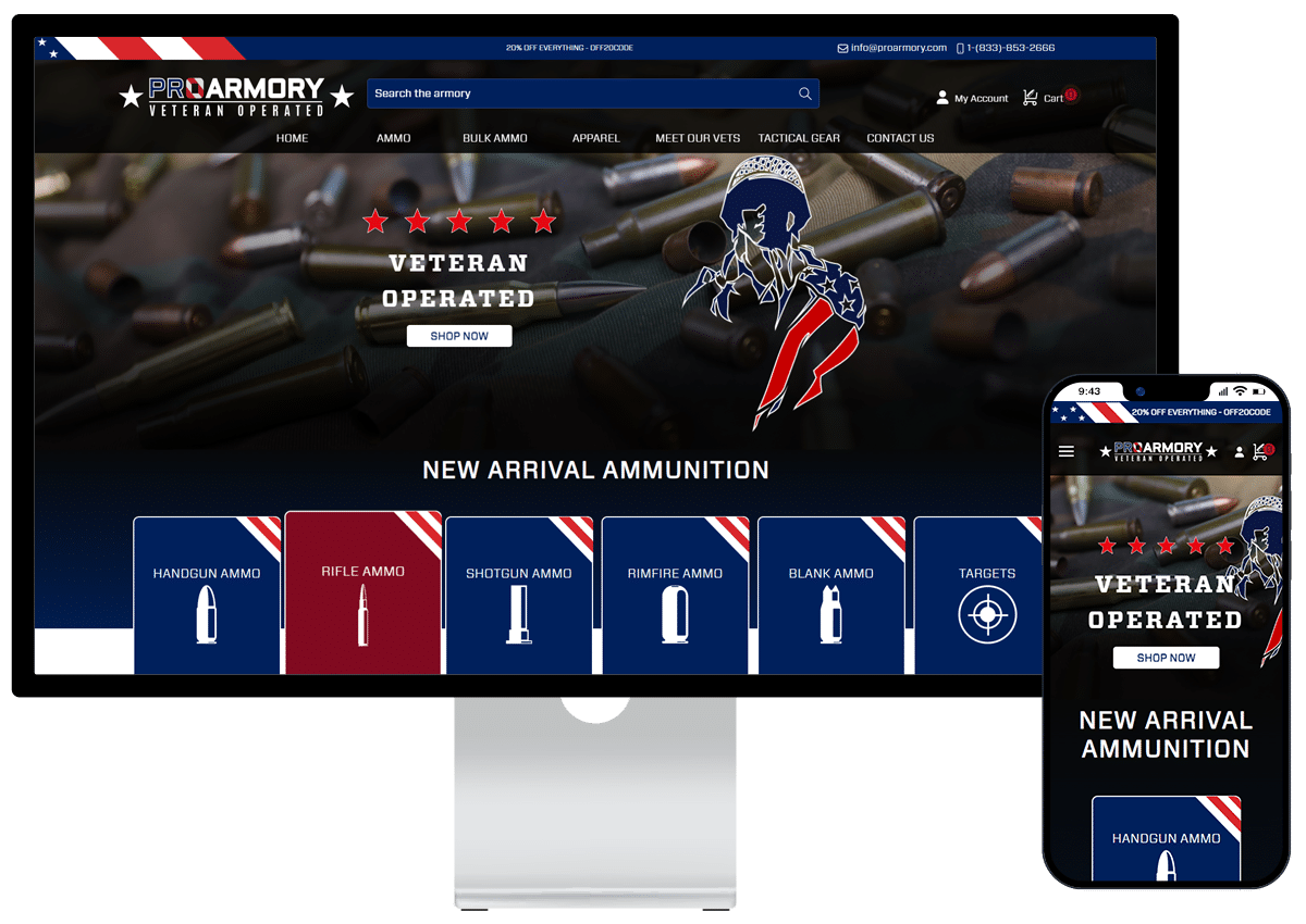 Pro Armory BigCommerce Store Migration & Redesign