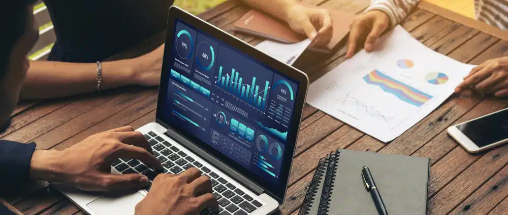 Image of analysts looking at analytics