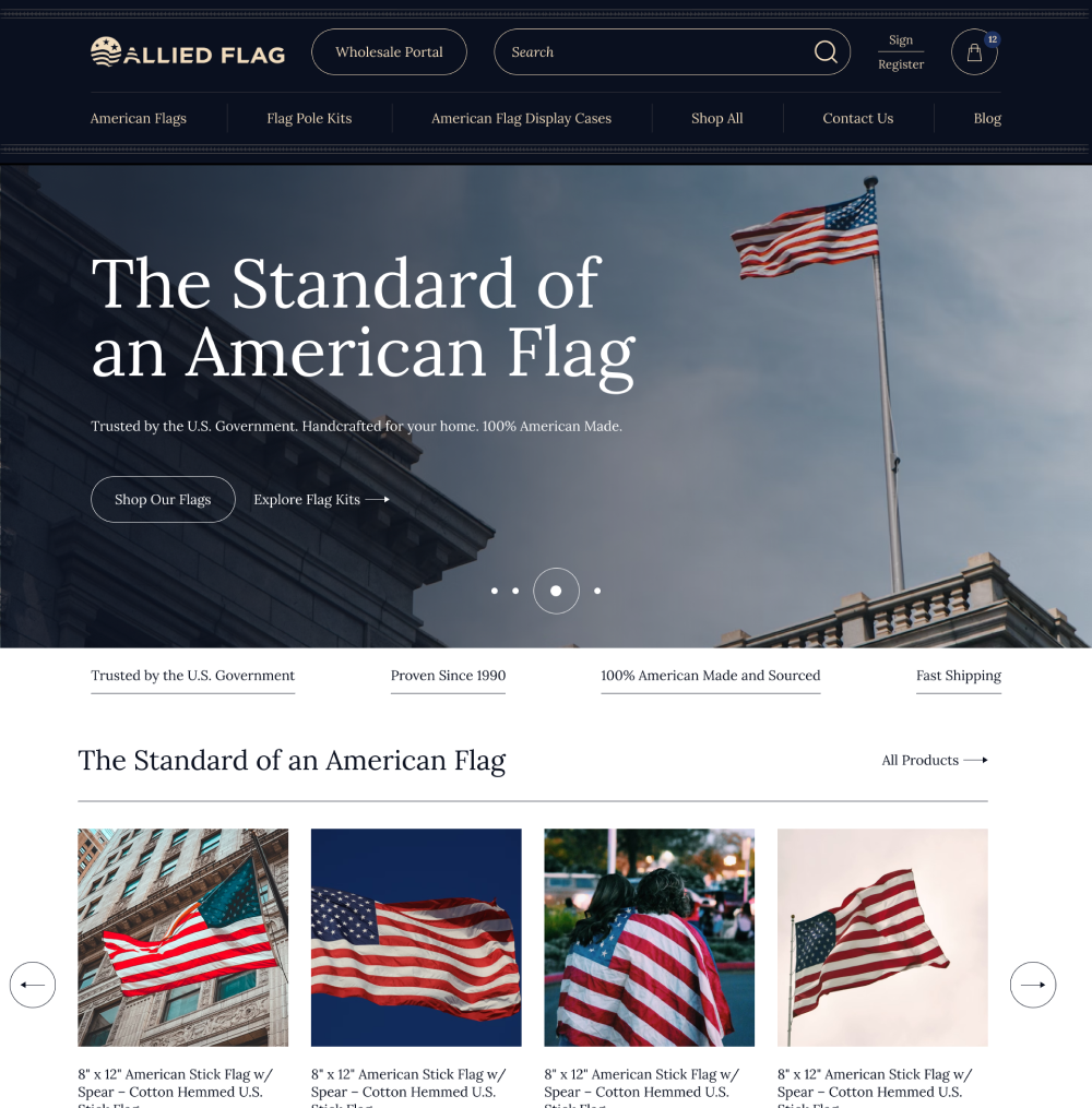 Redesigned home page