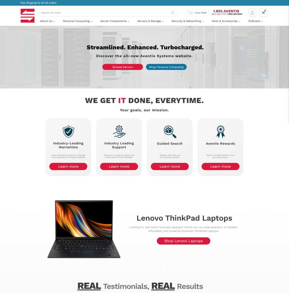Redesigned home page