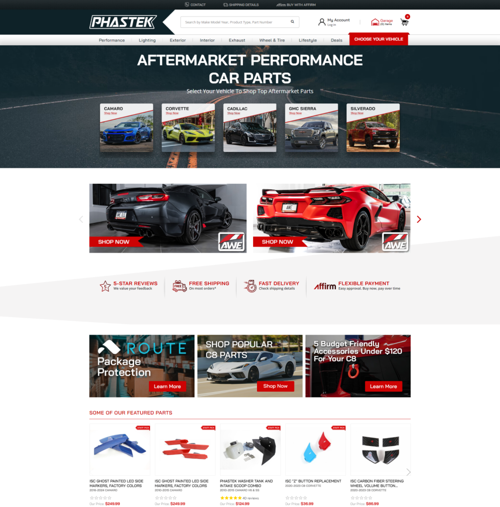 Redesigned home page