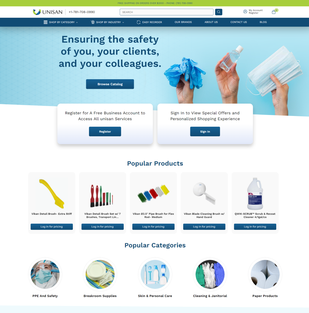 Redesigned home page