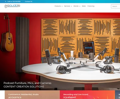 Pro Audio LA store on BigCommerce, migrated from Volusion and redesigned by MAK Digital