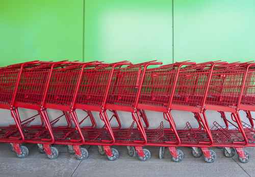 Red shopping carts.
