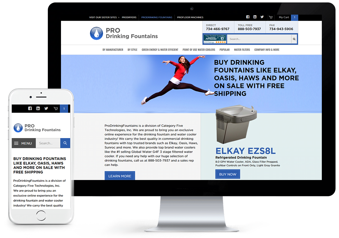 Prodrinkingfountains.com - Volusion Design and Development