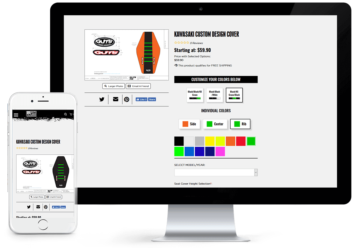 GutsRacing.com - Volusion Custom Product Configurator