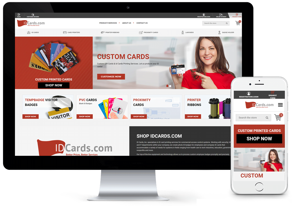Idcards.com BigCommerce Site Redesign