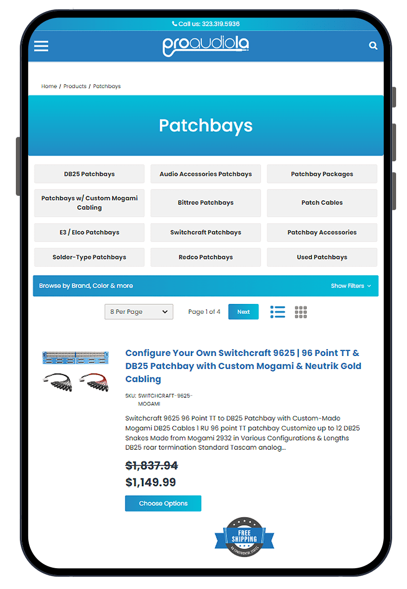 Pro Audio LA - BigCommerce Design and Development