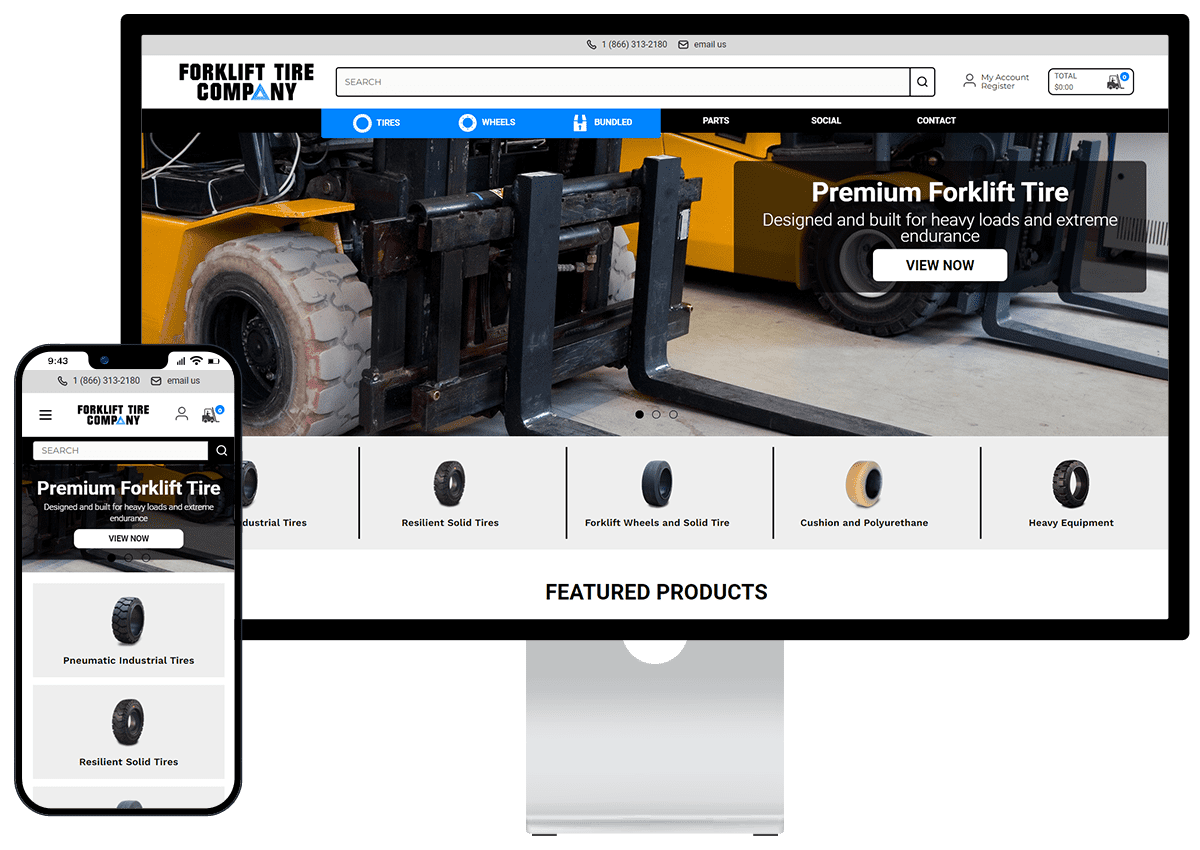 Forklift Tire Company BigCommerce website design and development