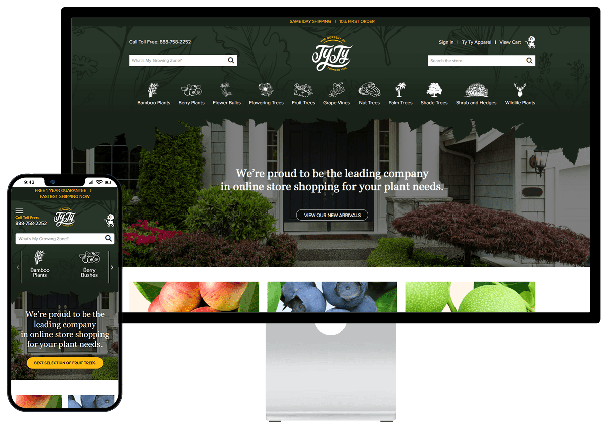 TyTy Nursery Volusion Website Redesign Case Study