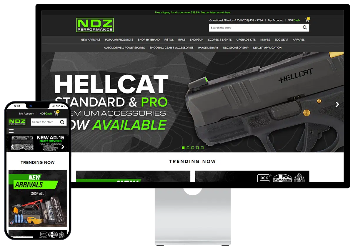 NDZ Performance BigCommerce website redesign
