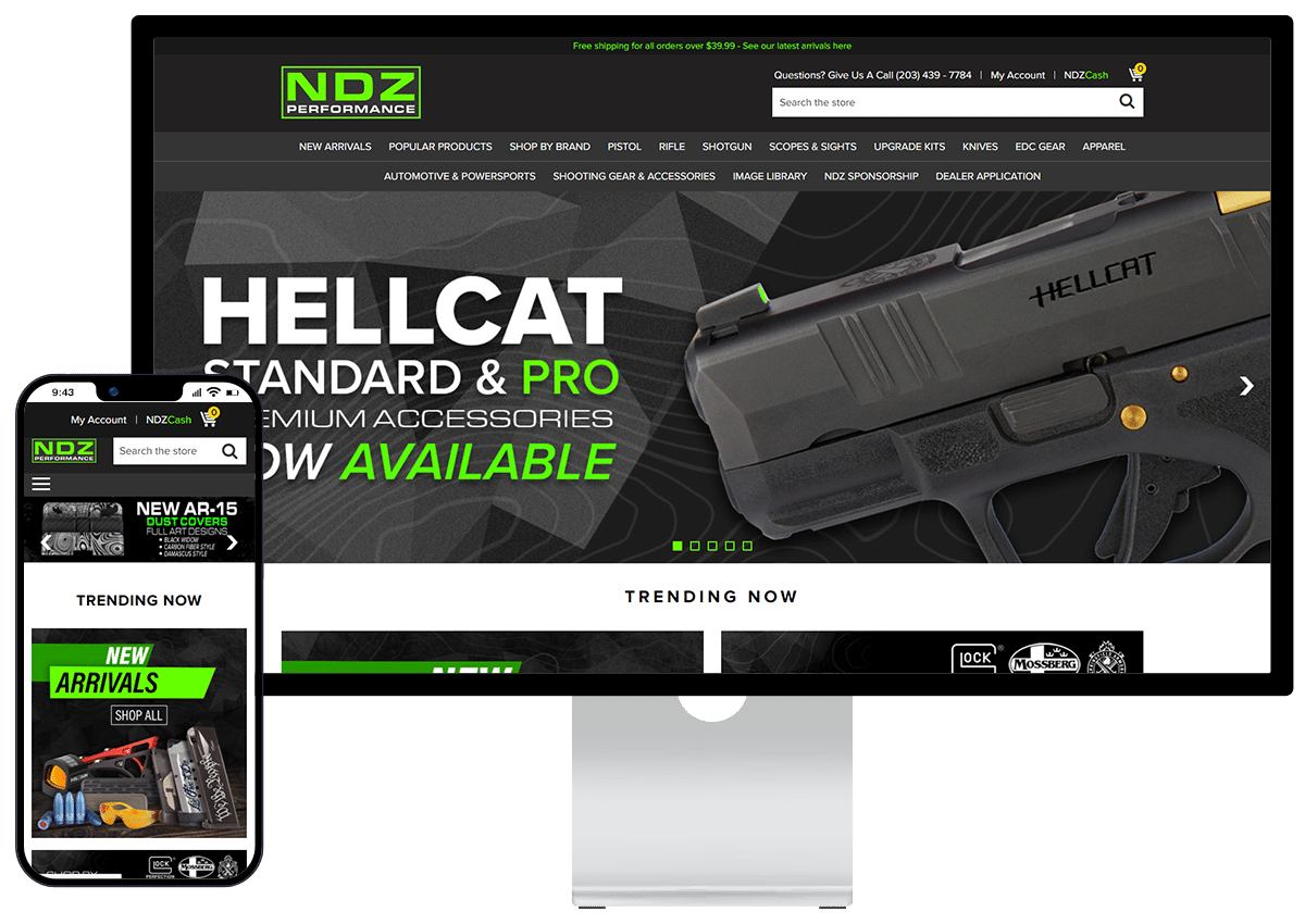 NDZ Performance BigCommerce website redesign