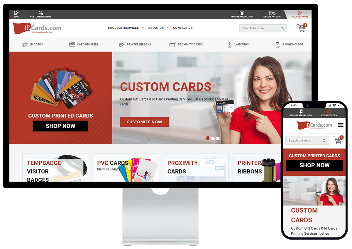Idcards.com BigCommerce Site Redesign
