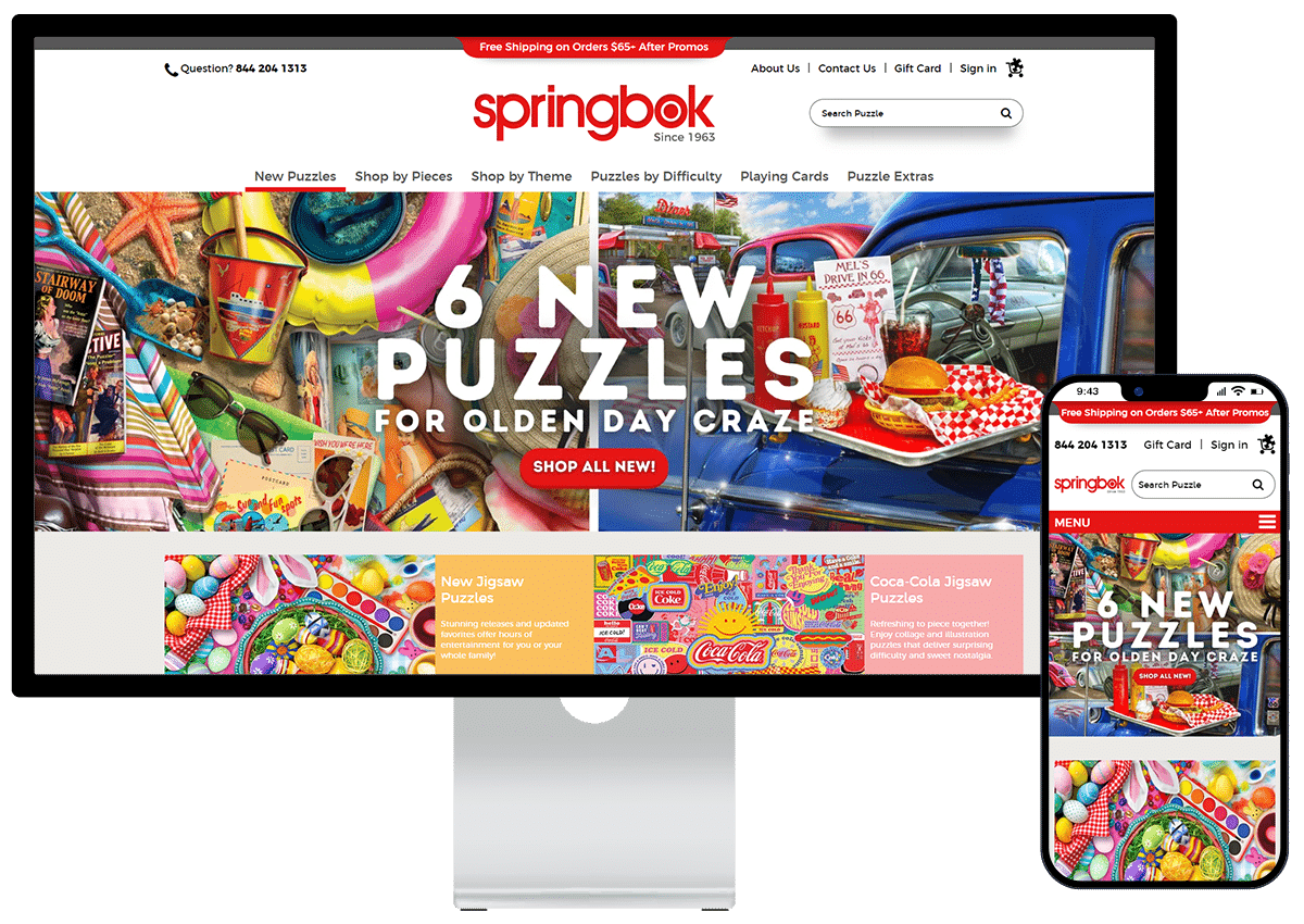 Springbok-Puzzles.com Headless Site Redesign and Development