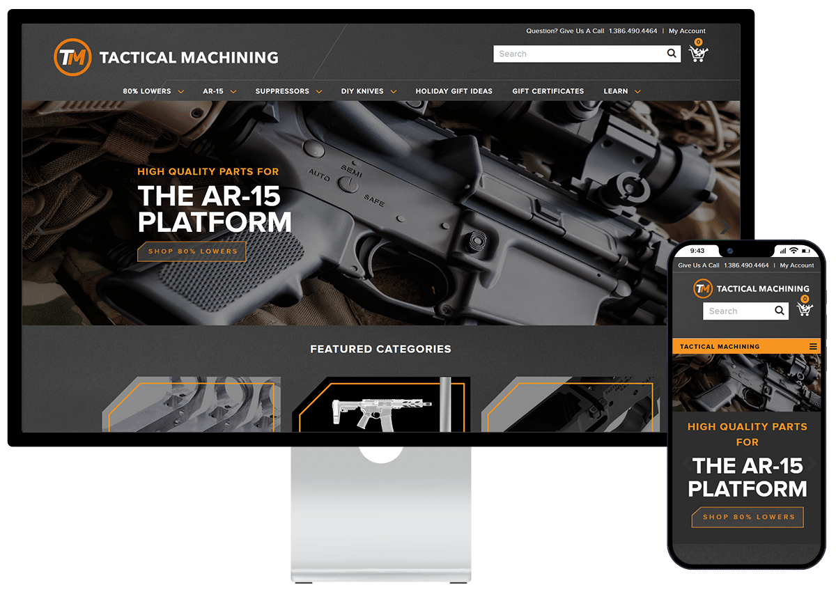 tacticalmachining.com website redesign and migration to BigCommerce