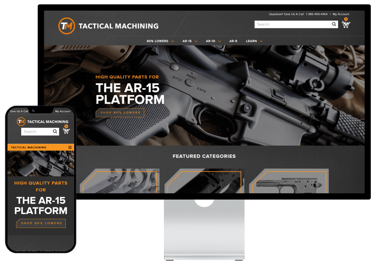 Tactical Machining BigCommerce website redesign
