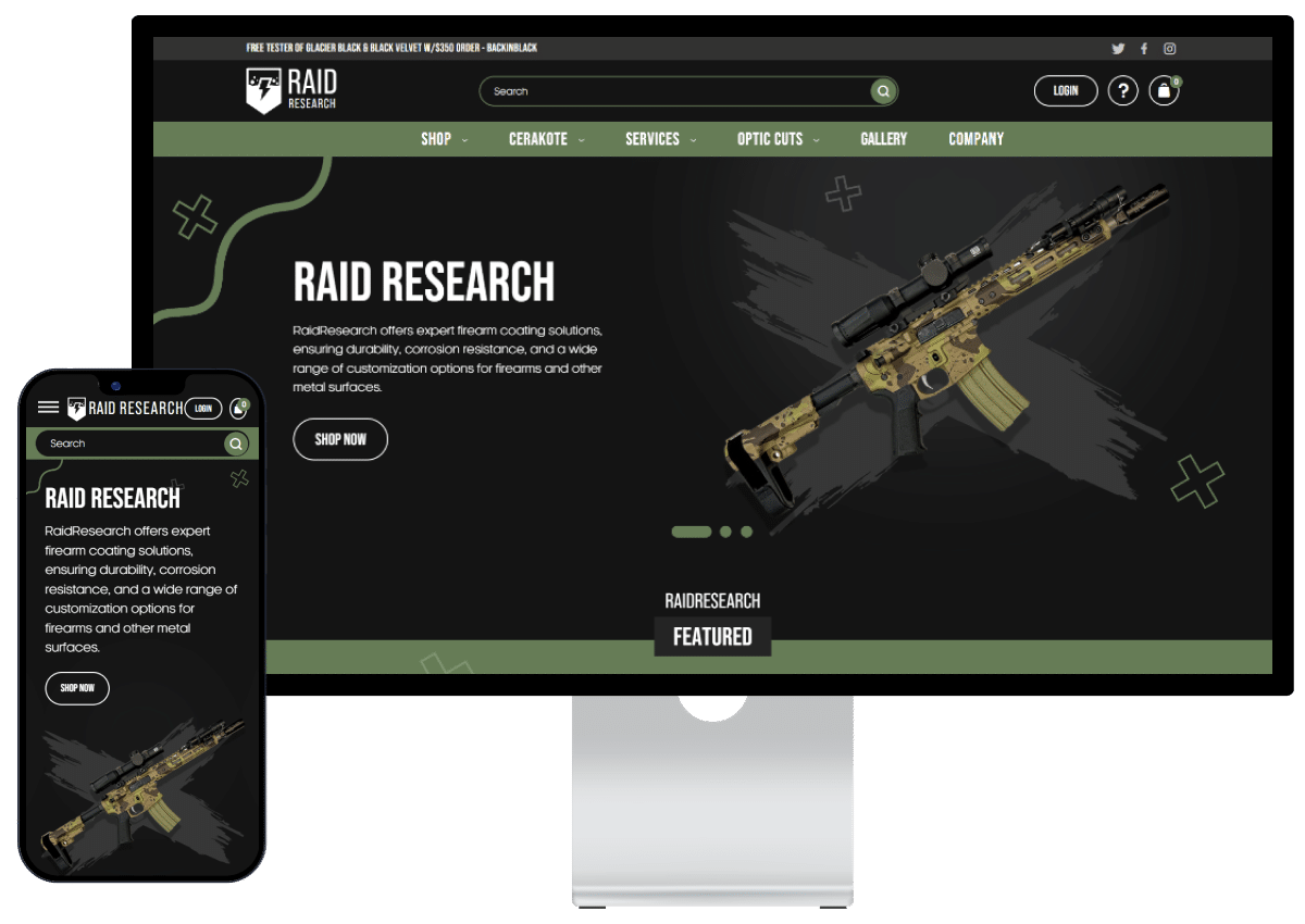 Raid Research BigCommerce website redesign