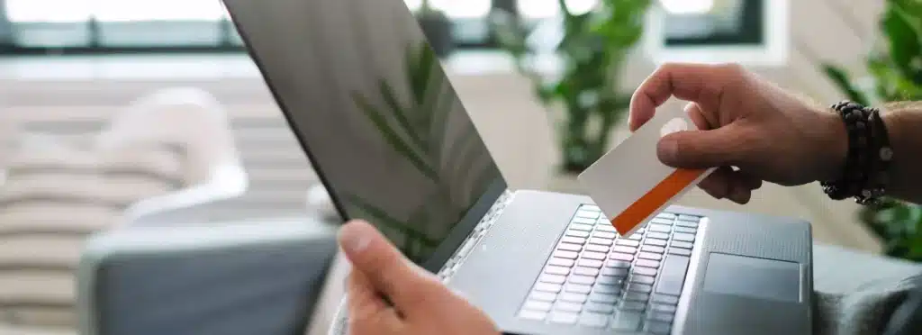 Someone using checkout to buy something
