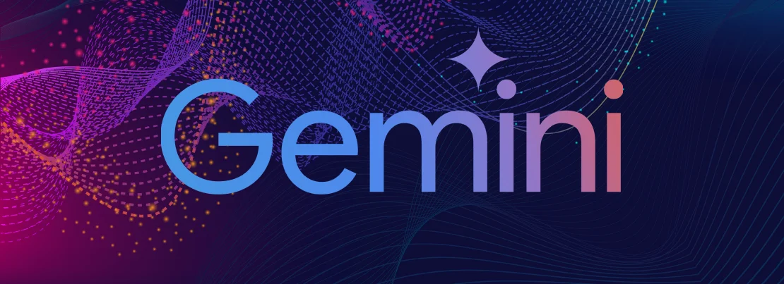 Gemini Logo behind abstract image