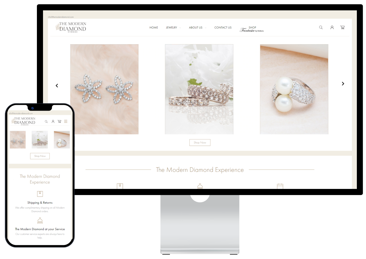 The Modern Diamond BigCommerce website redesign