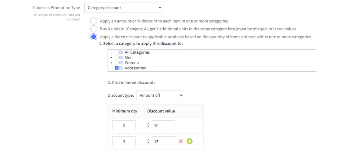 bigcommerce discount feature example