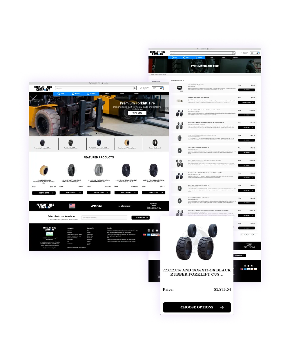 Forklift Tire Company web design concept