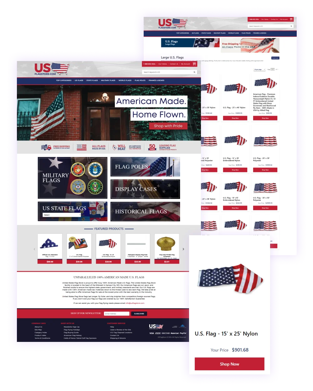 us flag store web design concept