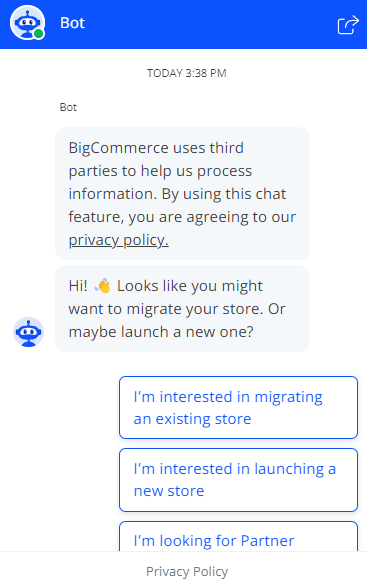 BigCommerce.com Chatbot Example