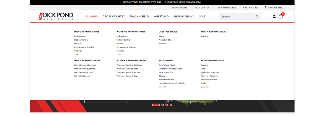 Dick Pond Athletics User-Friendly Navigation 