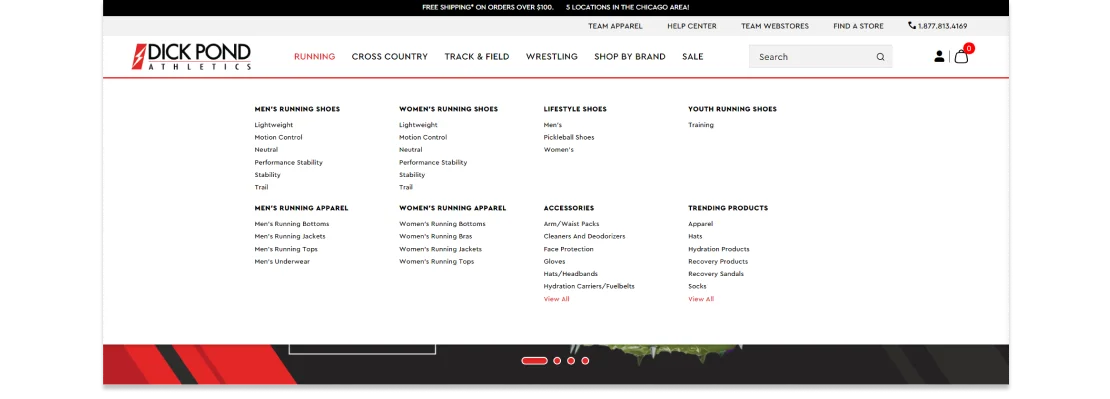 Dick Pond Athletics User-Friendly Navigation 