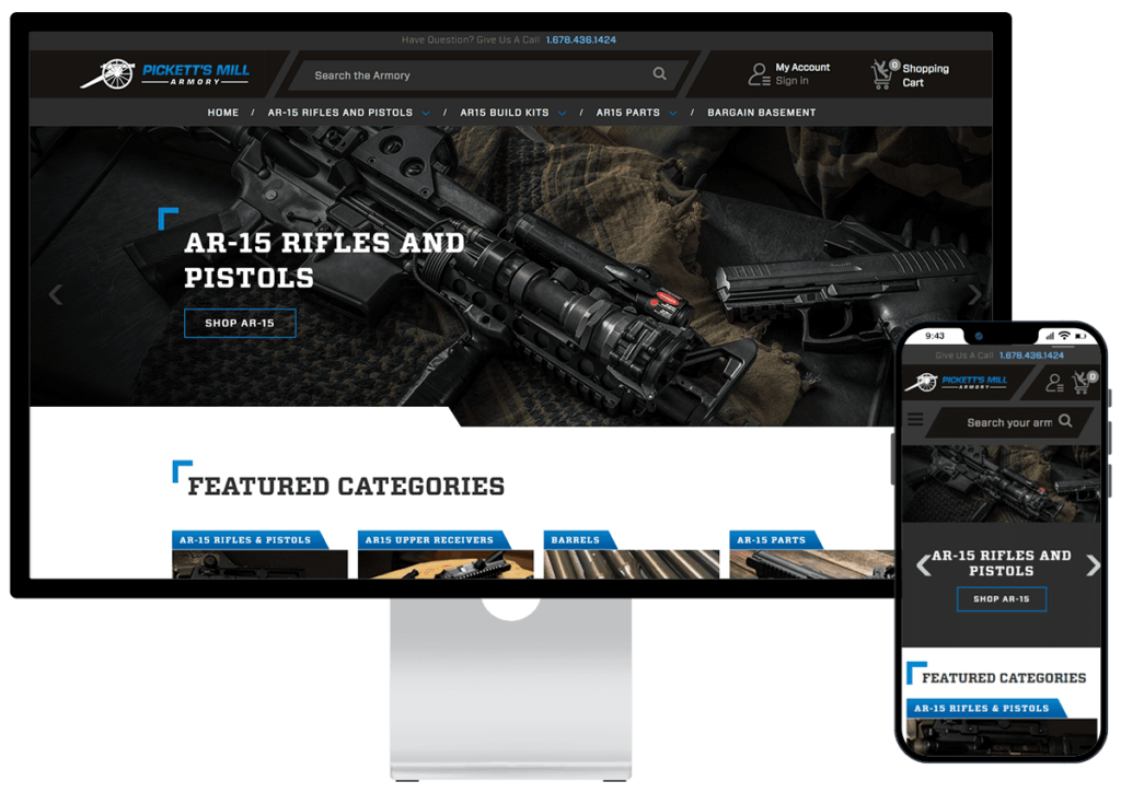 Pickett's Mill Armory BigCommerce Website Redesign Case Study