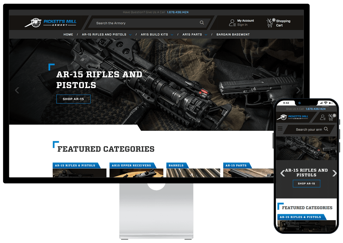 Pickett’s Mill Armory BigCommerce Website Redesign Case Study