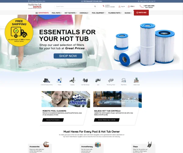 Portfolio: BigCommerce SEO Services for poolandhottubdepot.com