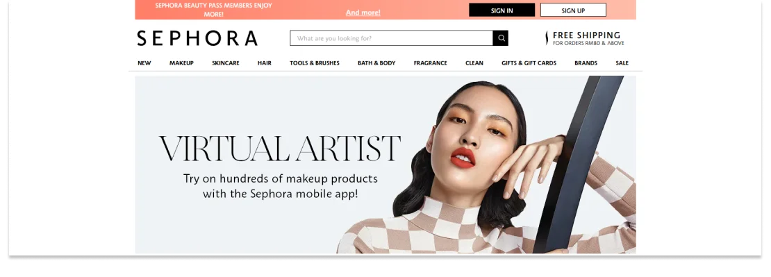 Sephora Virtual try on