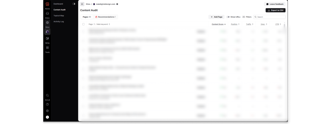 Surfer SEO Content Audit