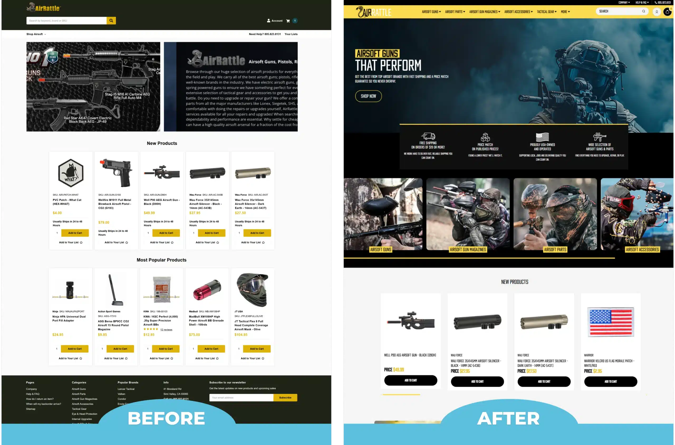 AirRattle BigCommerce Website Redesign