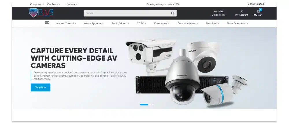 Screenshot of blvs.com homepage