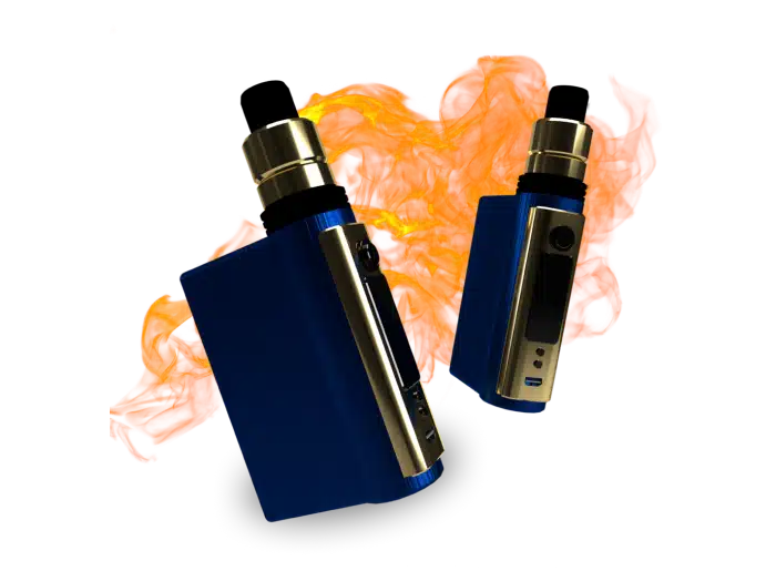  image of 2 blue vape systems next to each other