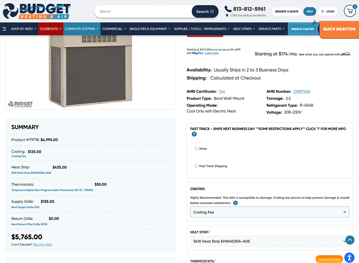 Custom Product Bundling Page