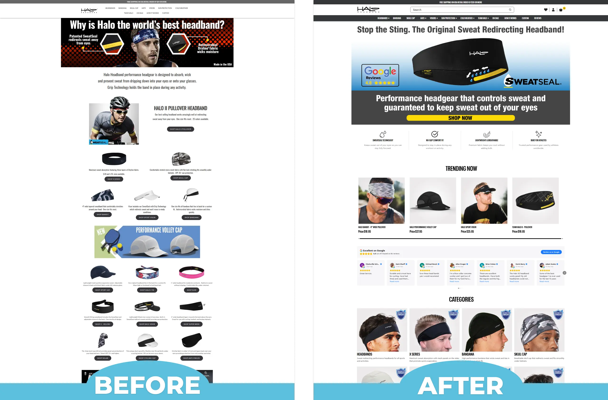 Halo Headband BigCommerce Website Redesign